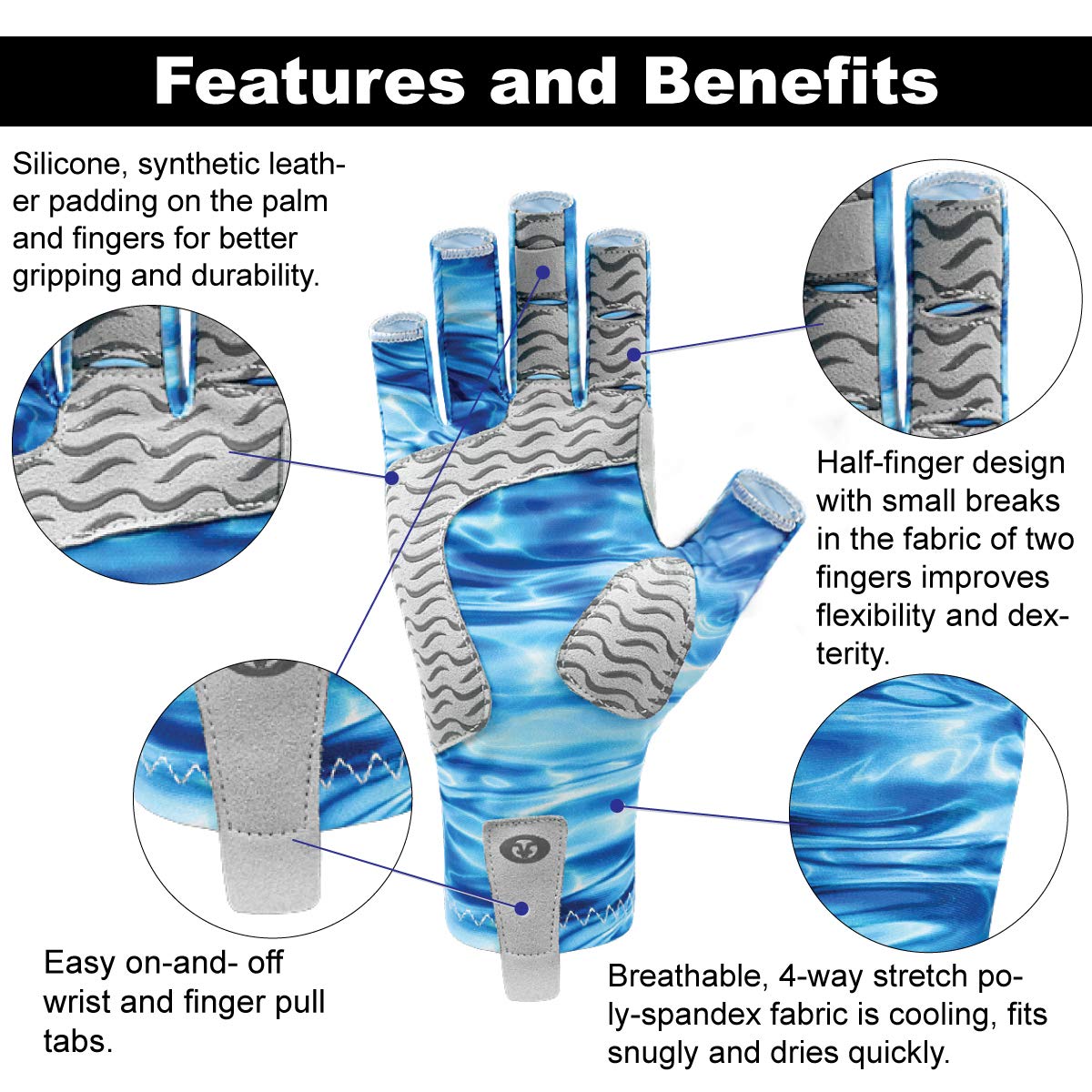 Flying Fisherman SunBandit Pro Series fingerless design for precise lure handling.