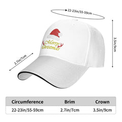 Flyjbs Merry Christmas cap close-up fabric details and breathable polyester.