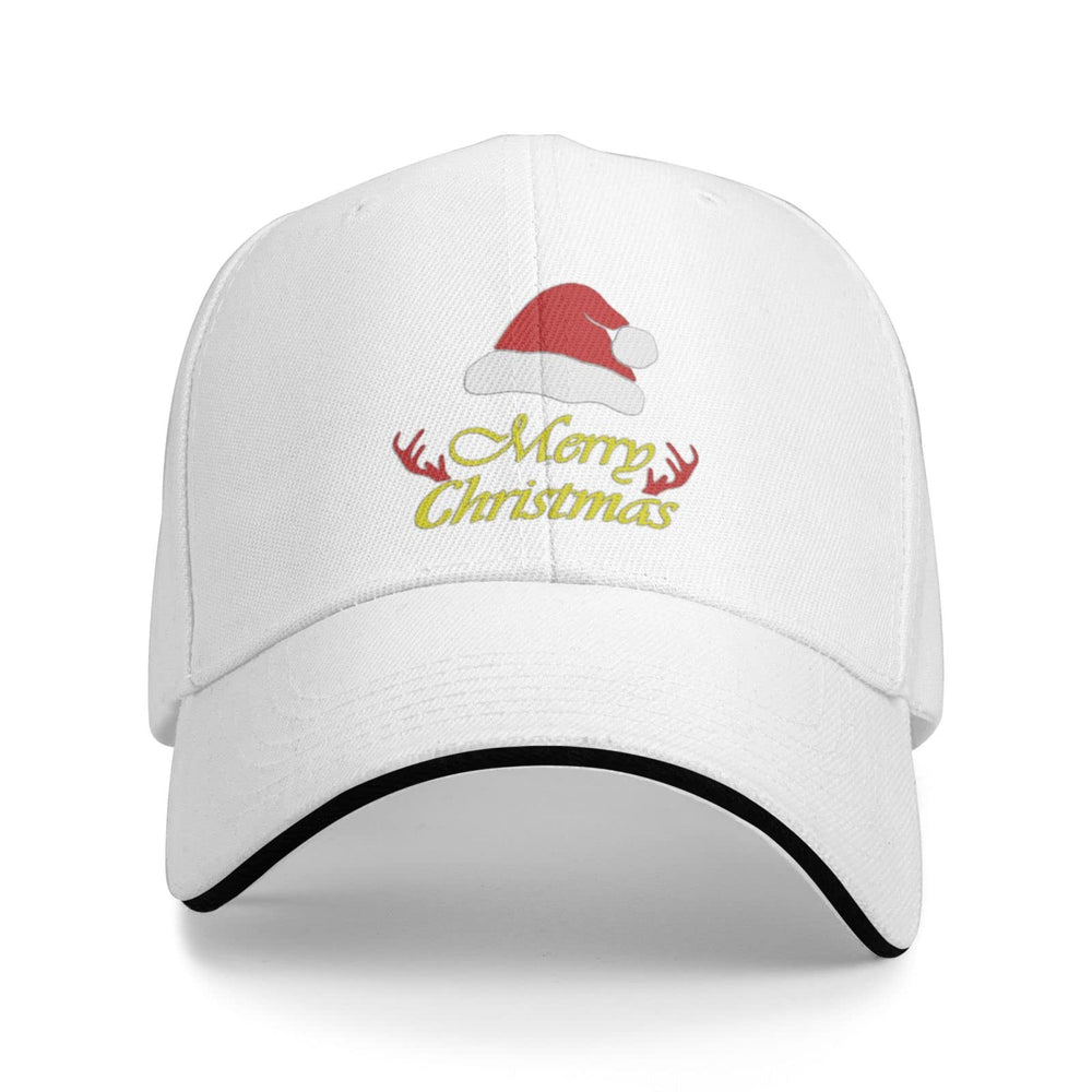 Flyjbs Merry Christmas cap front view with adjustable fit for daily comfort.