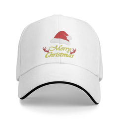 Flyjbs Merry Christmas cap front view with adjustable fit for daily comfort.