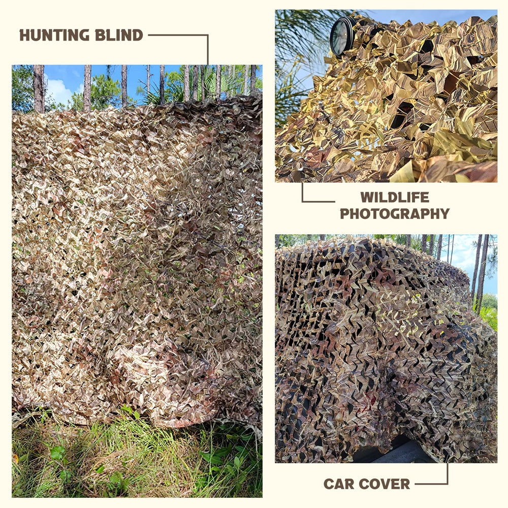 FLYEGO GEN 2 camo netting closeup highlights reinforced polyester Oxford fabric and glare-free finish.