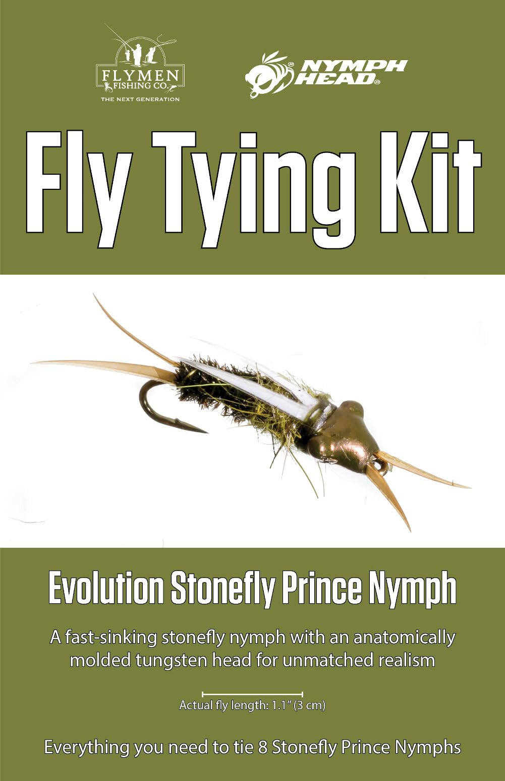 Flymen Evolution Stonefly Prince Nymph kit – complete tying set ideal for beginners
