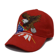 Flyouth Creative Baseball Cap in red with a stiff brim for reliable sun shade.