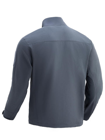 Flyplus men's lightweight waterproof jacket pocket layout shows secure storage for essentials on hikes.
