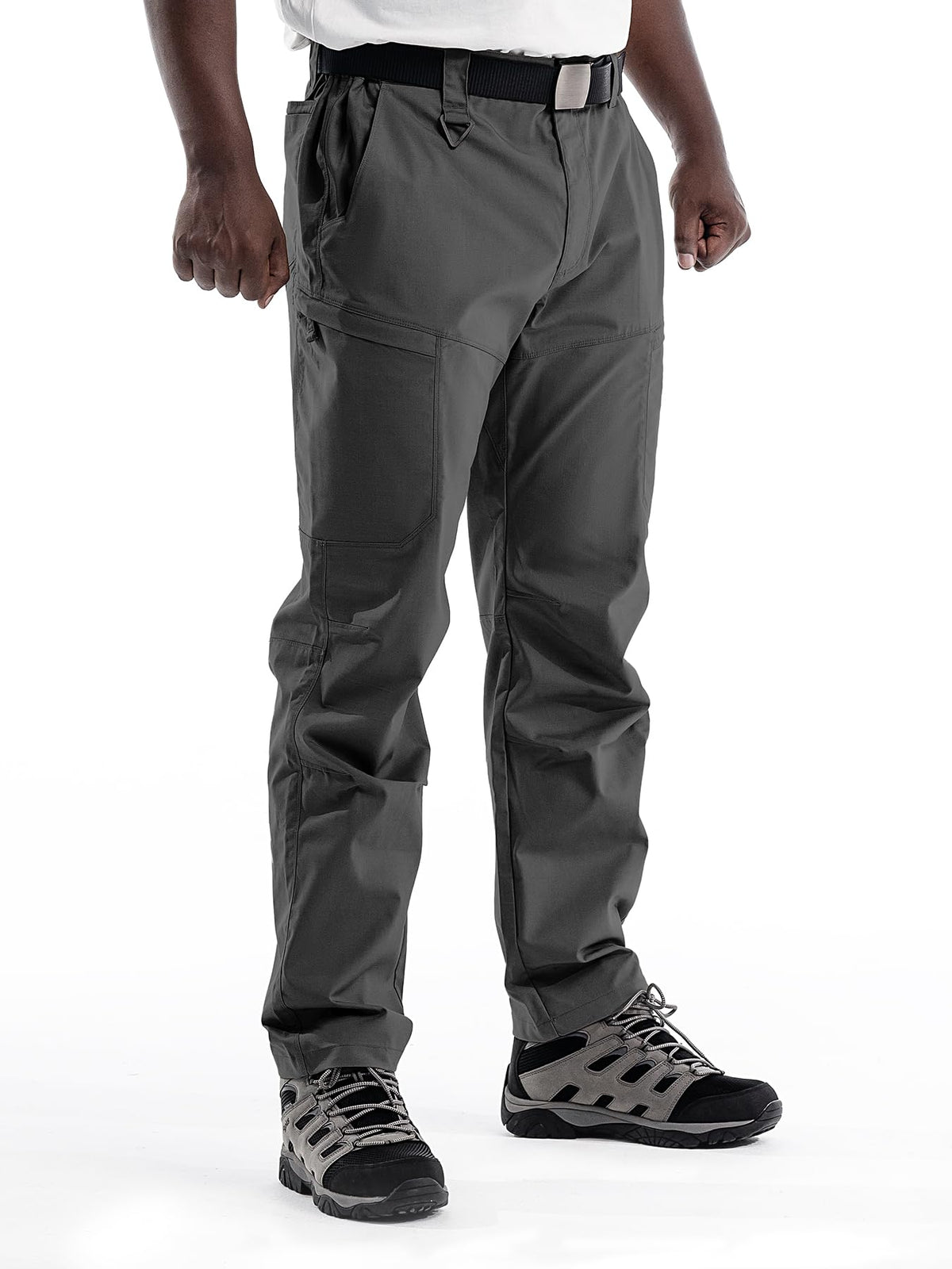 Flyplus men's tactical cargo pants front view for rugged outdoor work and versatile everyday wear.