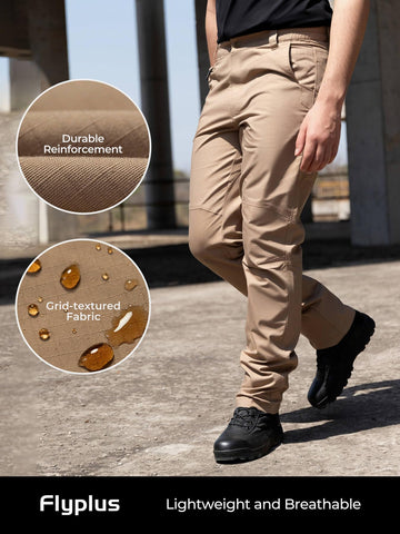 Flyplus men's tactical pants dirt-resistant easy-clean fabric for quick post-activity refresh