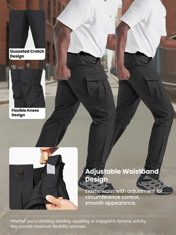 Flyplus tactical pants display DWR finish for water resistance in wet conditions.