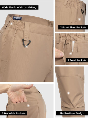 Flyplus men's tactical pants grid fabric breathable for all-day cooling