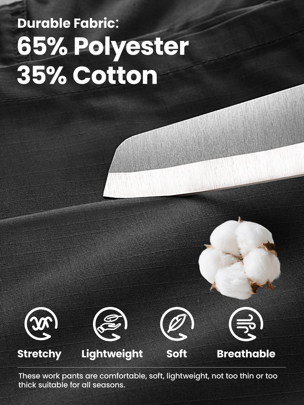 Flyplus tactical pants with gusseted crotch for better movement during tasks.