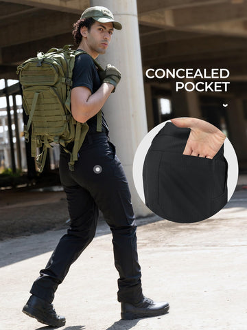 Flyplus pants side pocket detail highlighting six-pocket design for quick access