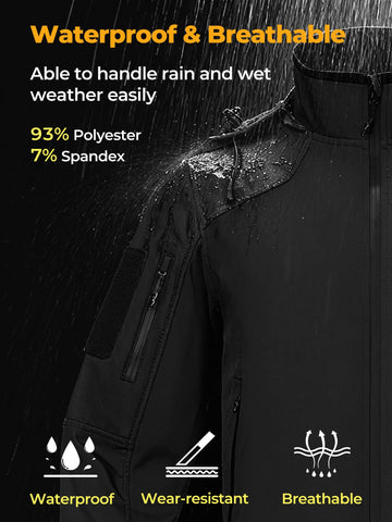 Flyplus men's waterproof softshell jacket removable hood for flexible weather layering