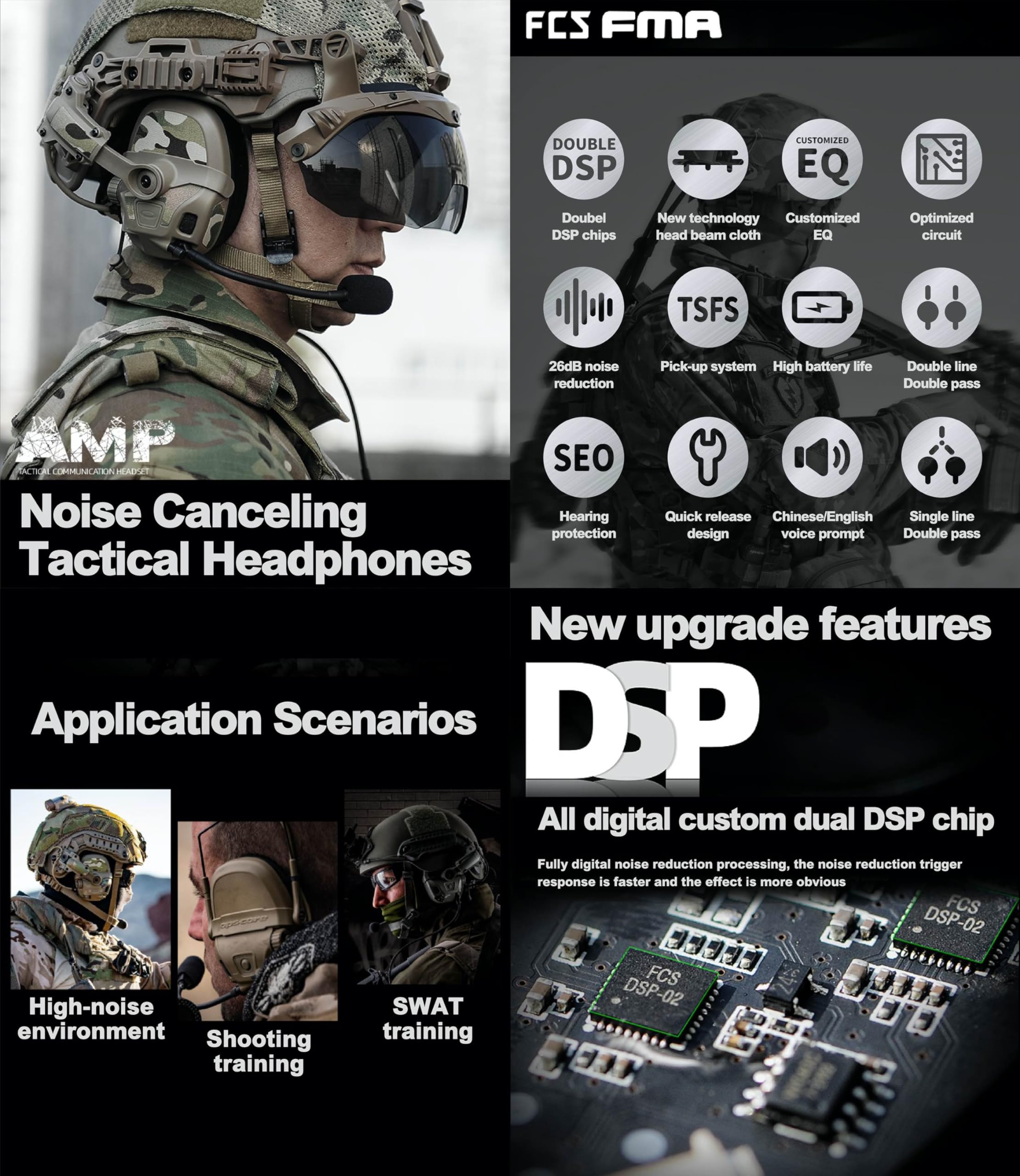 FMATAL GEAR 2025 AMP headset side view with quick-release switch