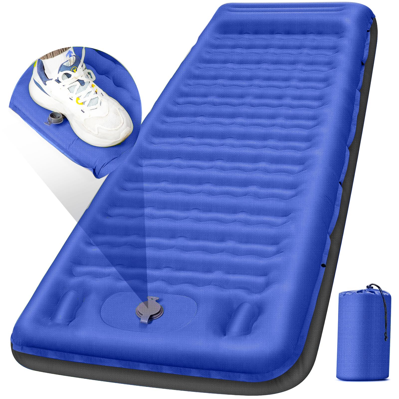 FNARMW camping pad with 5-inch thickness delivering plush comfort on rugged ground.
