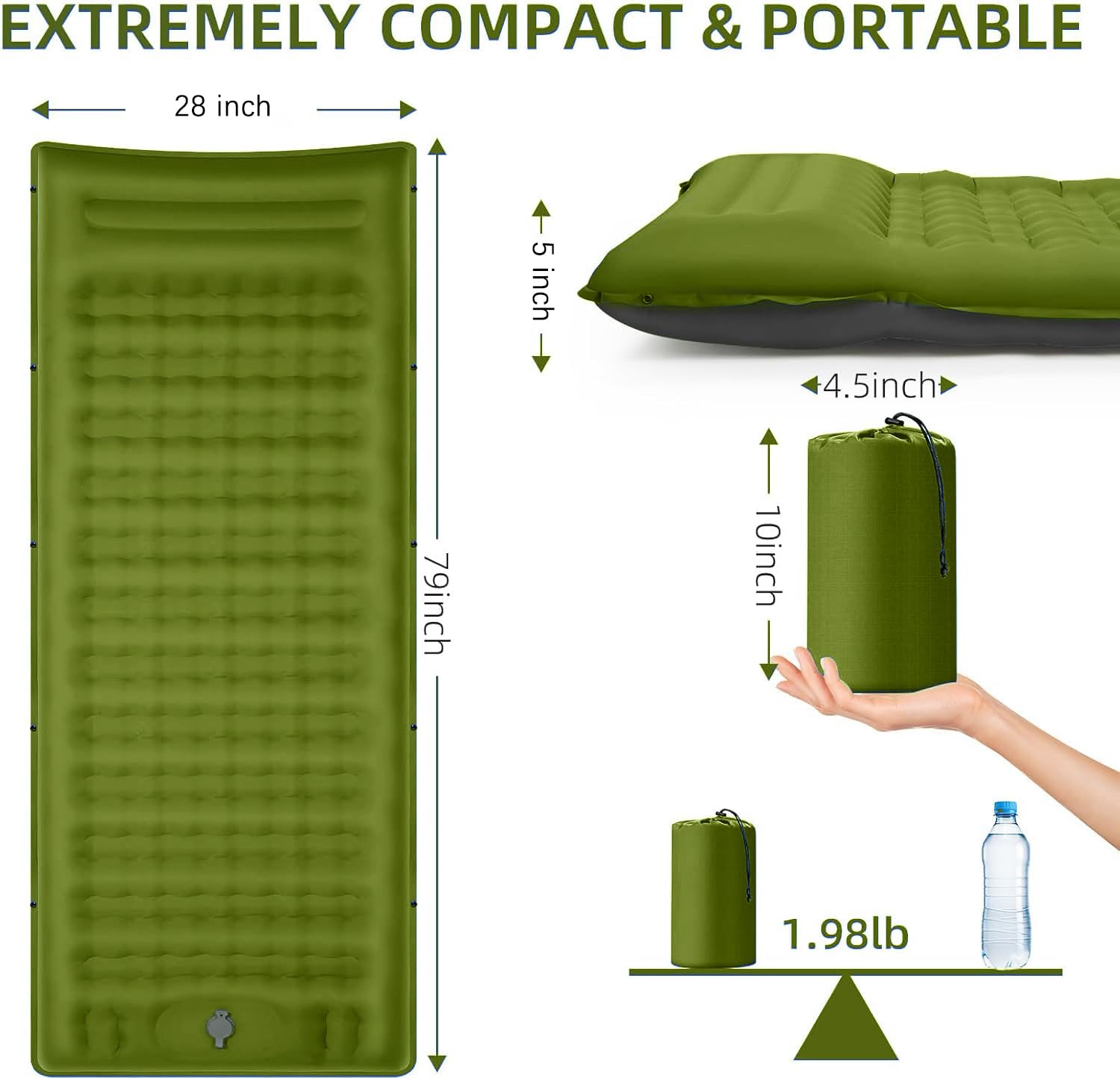 FNARMW sleeping pad built-in foot pump enables quick setup during car camping