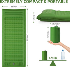 FNARMW built-in pillow camping pad provides neck support for restful sleep