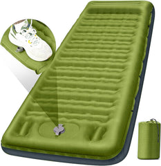 FNARMW camping sleeping pad with egg-cell design for added lift on uneven ground