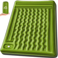 FNARMW double sleeping pad fully inflated side view showing 6 inch thickness for comfort