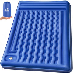 FNARMW double sleeping pad inflated layout offers roomy two-person space for a restful outdoor night.