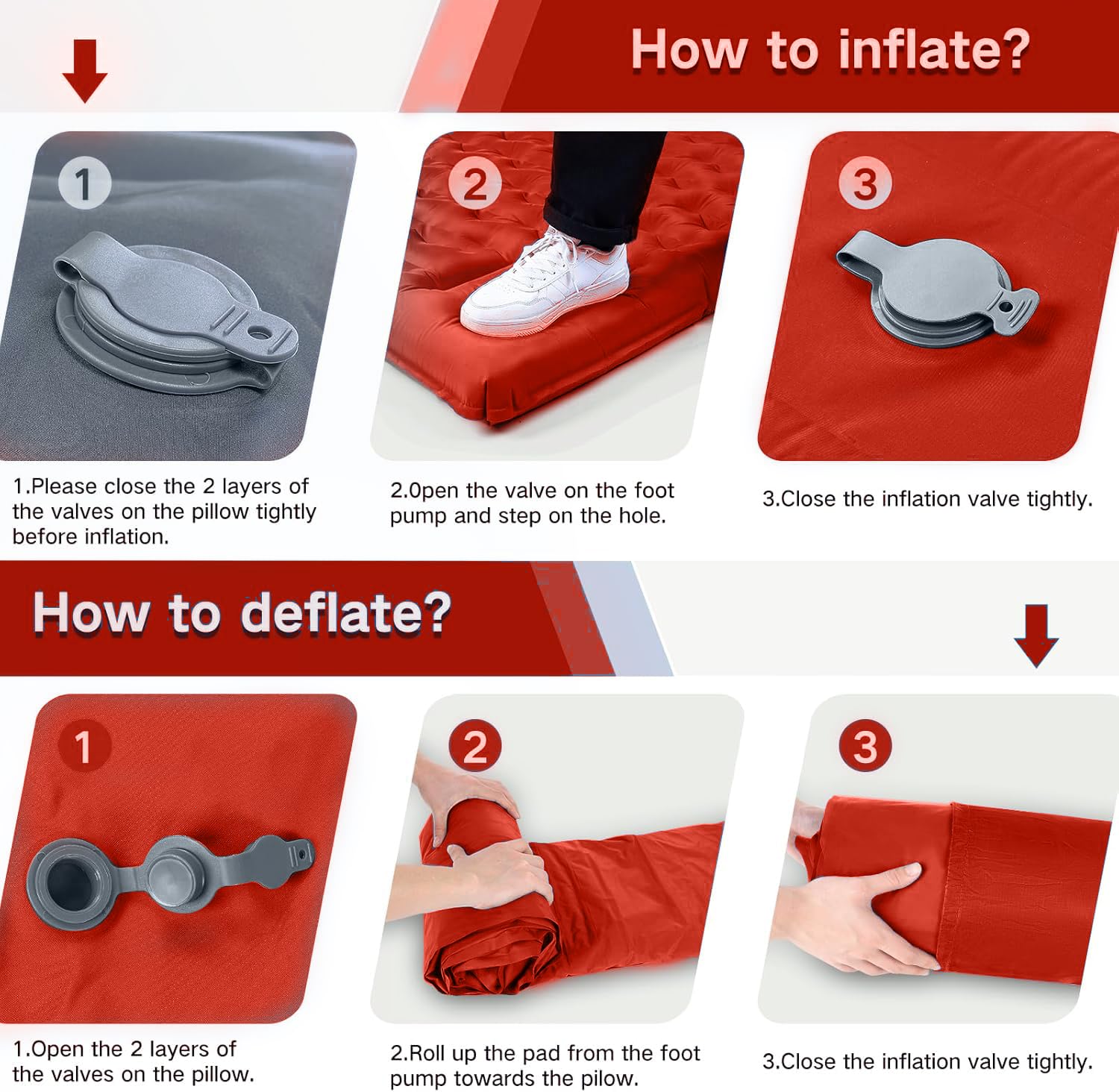FNARMW double sleeping pad compact after deflation fits backpack