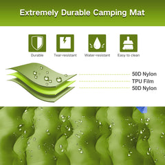 FNARMW two-person width sleeping pad demonstrates roomy space for two campers
