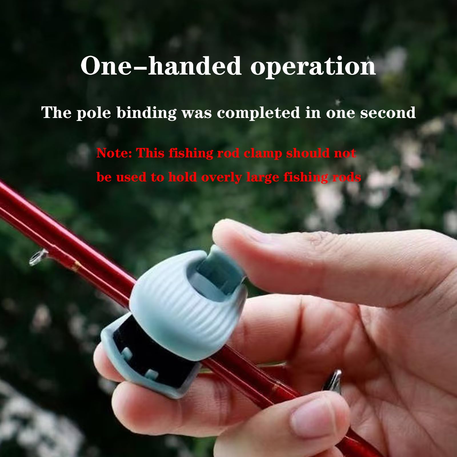 Clip-on installation demonstration on a fishing rod