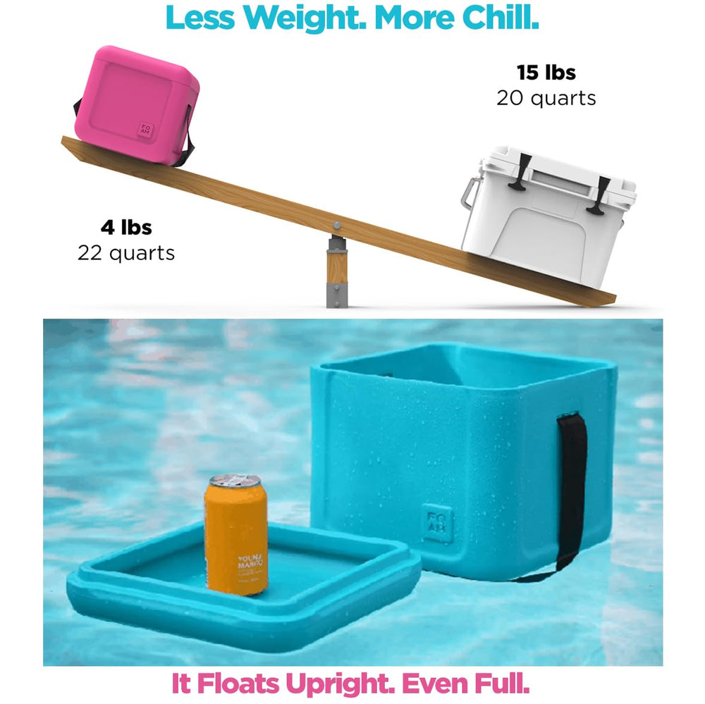 FOAM Hybrid EVA Day Cooler side carry-strap highlights comfortable transport on hikes.