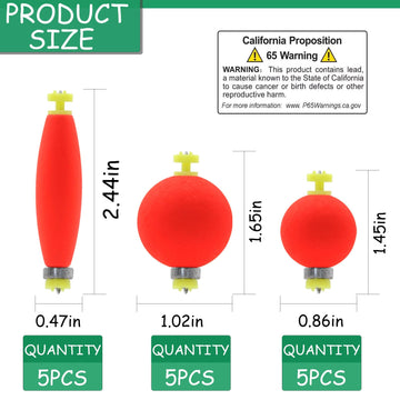 Bright red foam snap-on floats