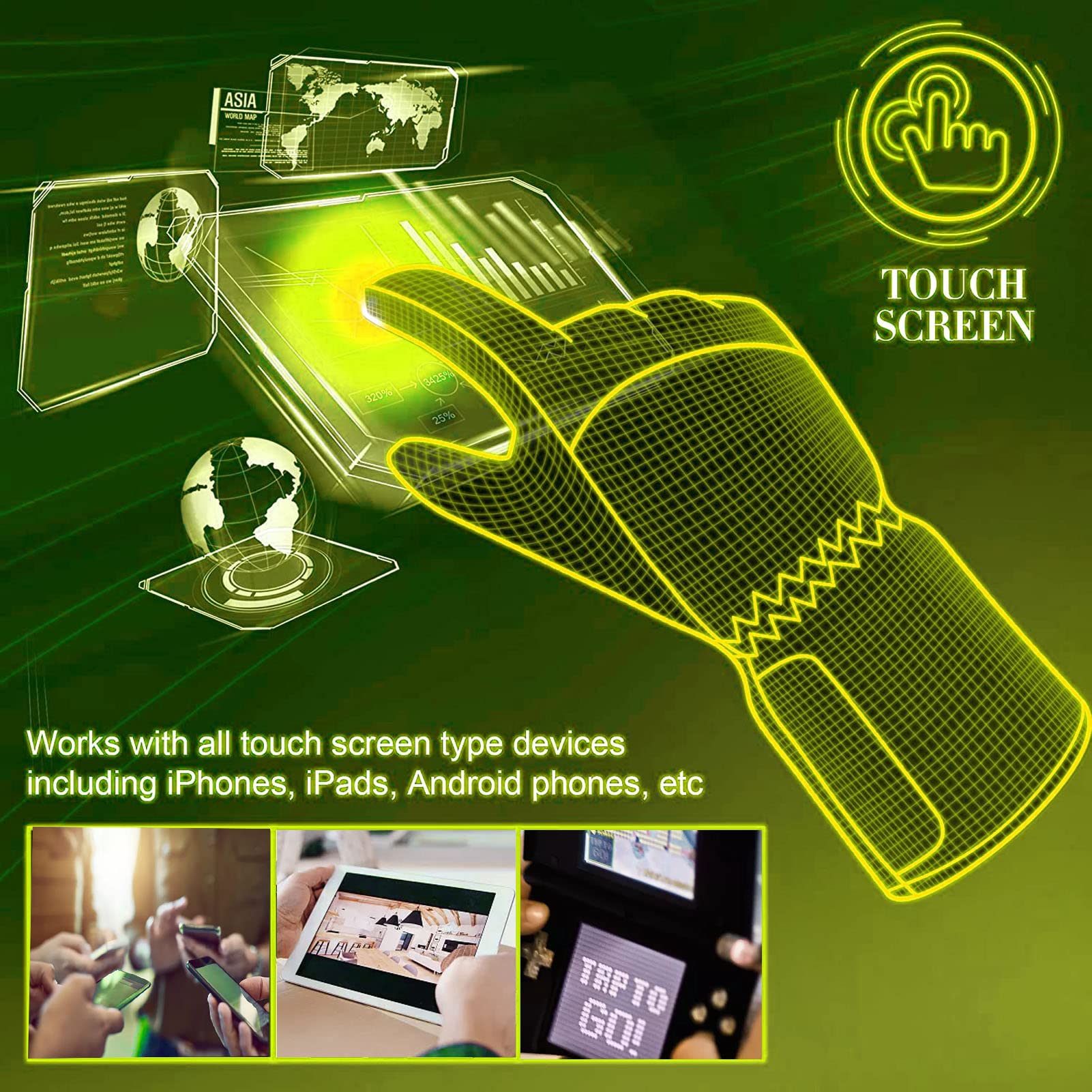 Focket heated gloves have a non-slip palm for secure grip