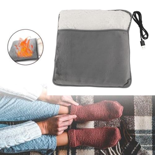 Fockety electric foot warmer side view showing slim portable profile.