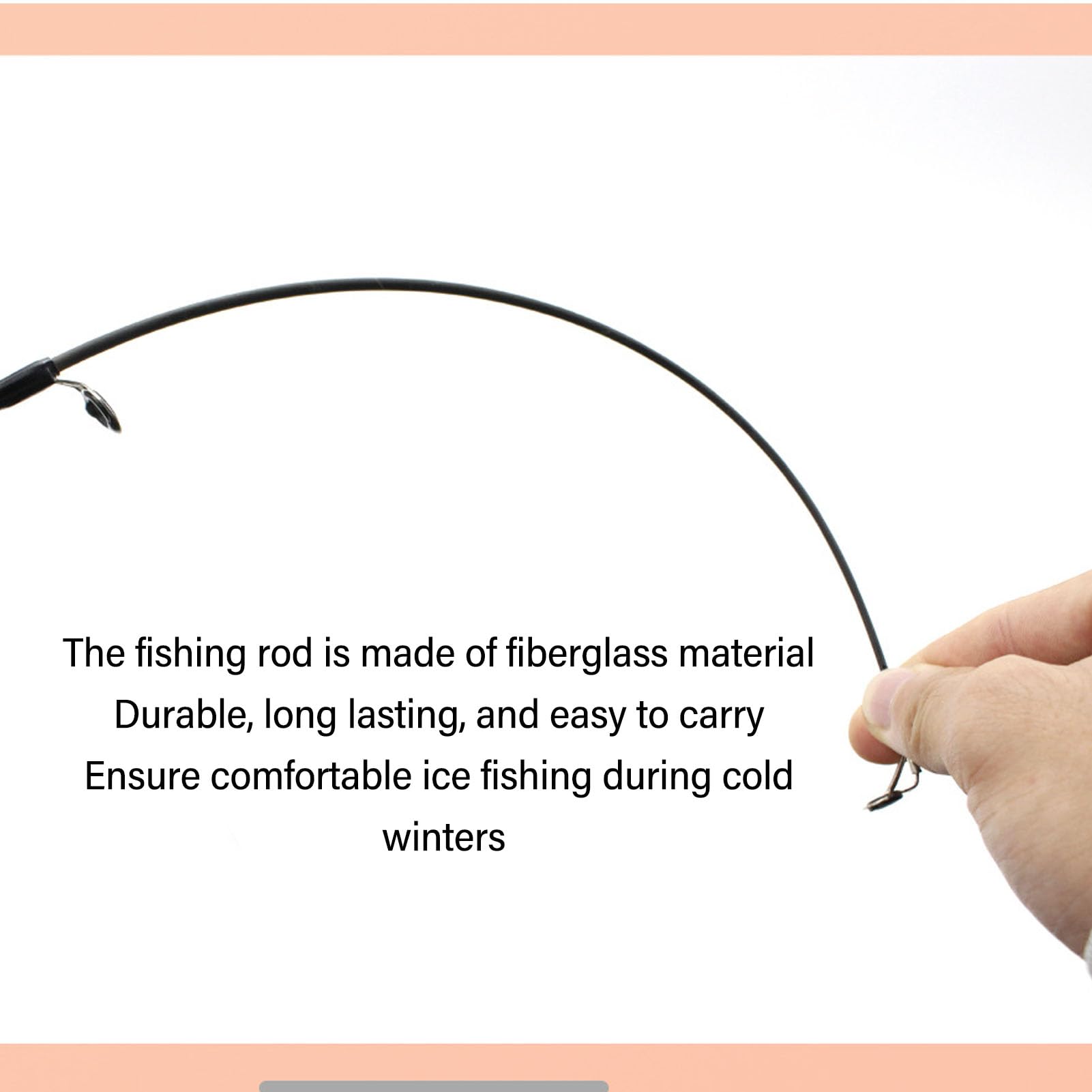 Fockety lightweight fiberglass rod enables easy casting in cold weather.