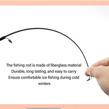 Fockety lightweight fiberglass rod enables easy casting in cold weather.