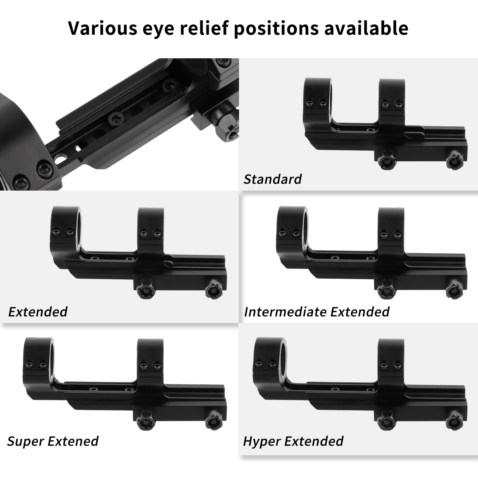 FOCUHUNTER four-screw caps provide even clamping for secure mounting.