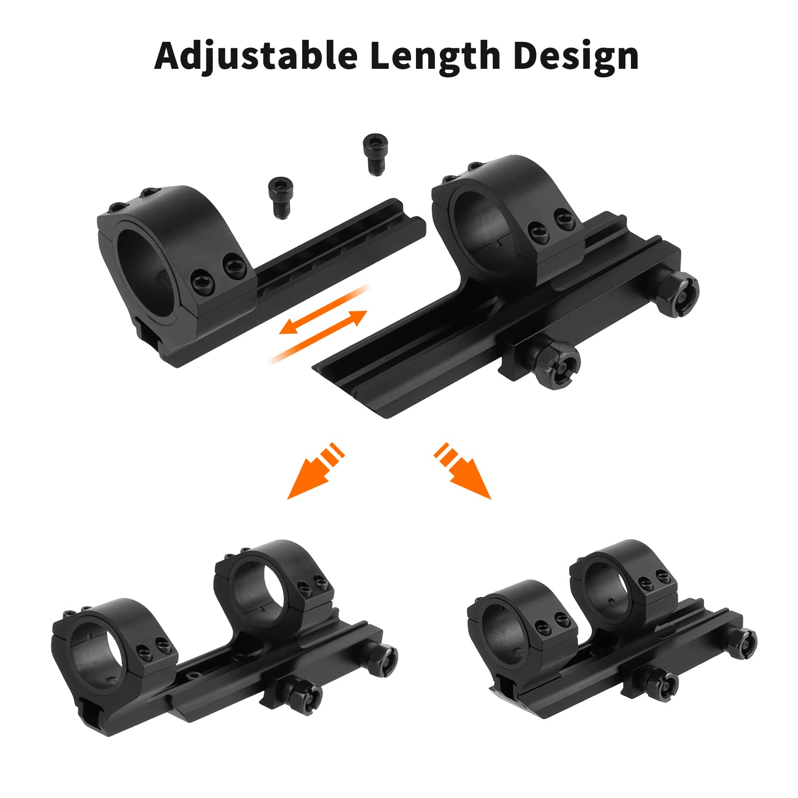 FOCUHUNTER offset cantilever mount fits 20mm Picatinny rails with solid alignment.