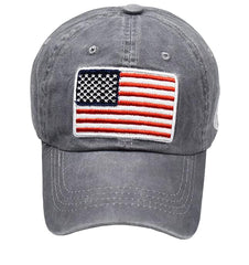 Foetest American Flag cap side view showing adjustable strap for a secure fit