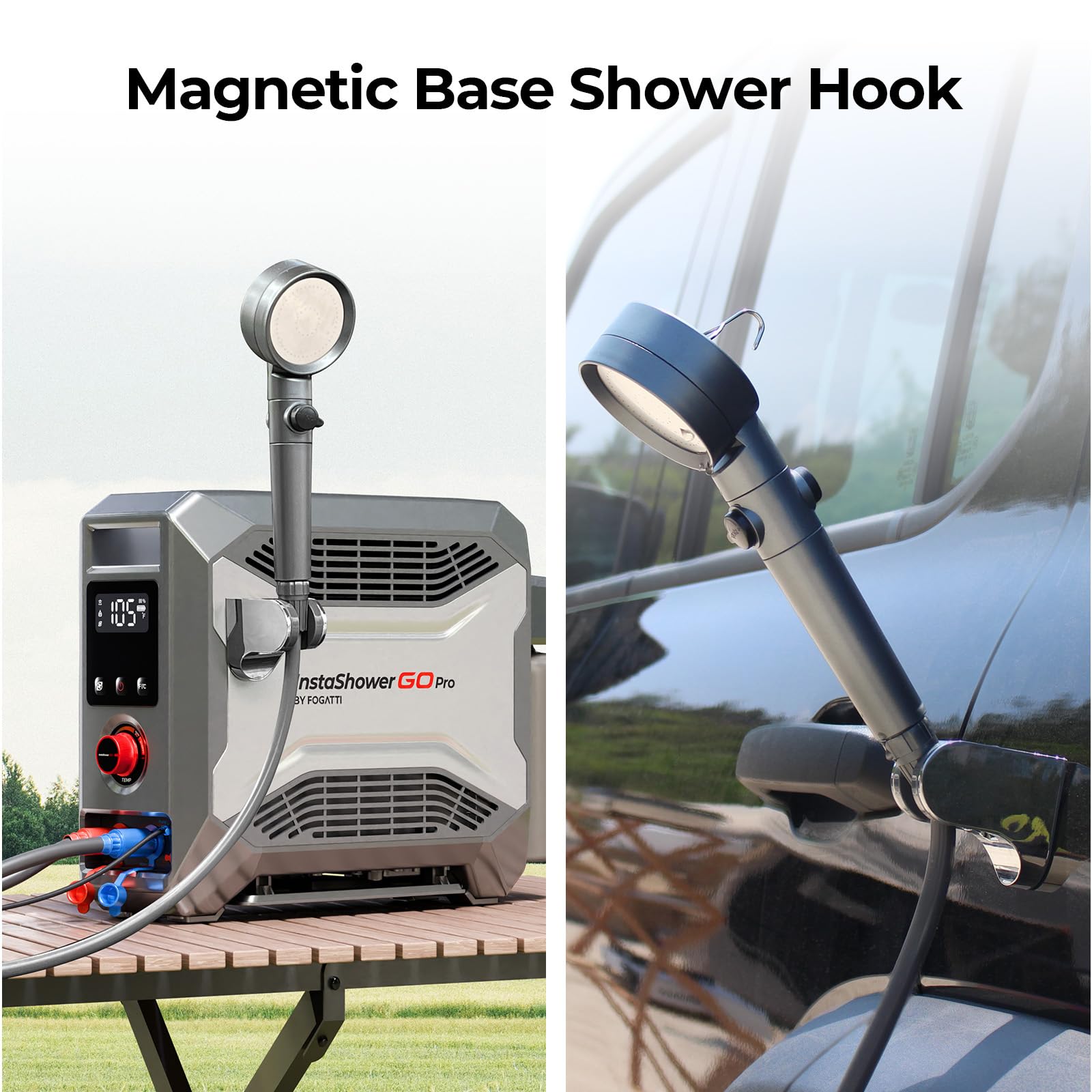 FOGATTI InstaShower GO Pro delivers a 125°F rise for customizable shower temps