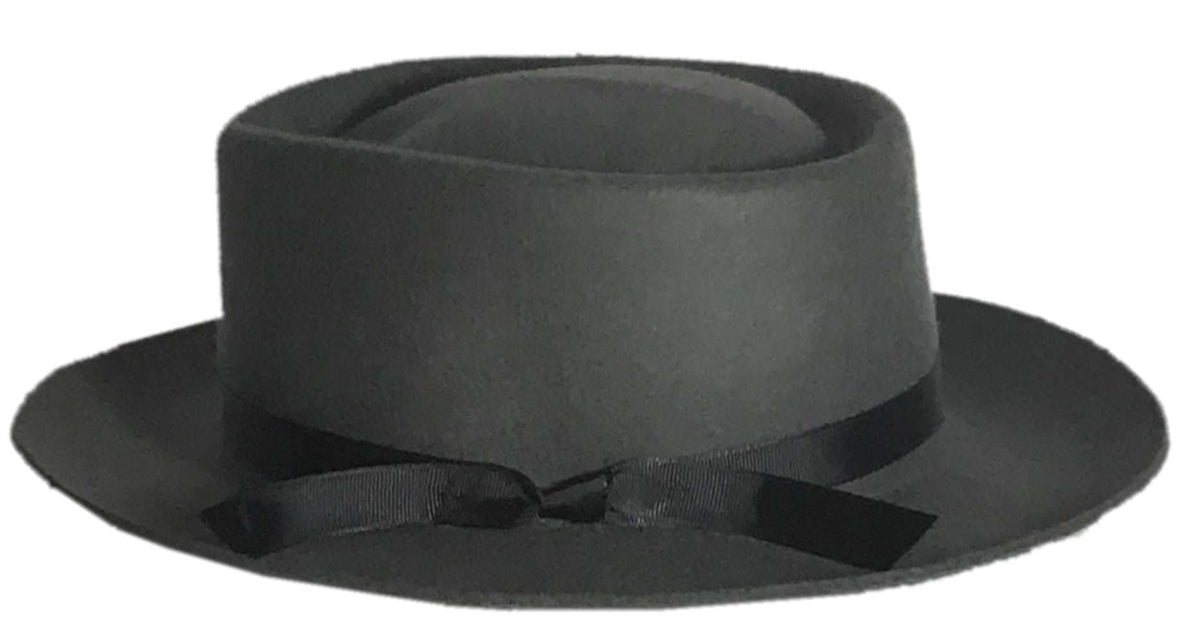 Foggy Mountain Maine Crusher Hat in slate gray, front view showing rugged, durable wool.