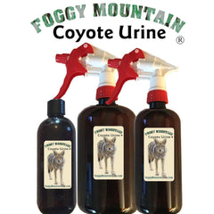 Foggy Mountain Coyote Urine outdoors scene, showcasing scent cues for outdoor scouting and wildlife behavior cues.