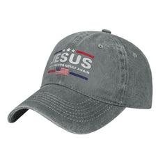 FOGMETROP Jesus Make America Godly Again hat back view with adjustable buckle for custom fit