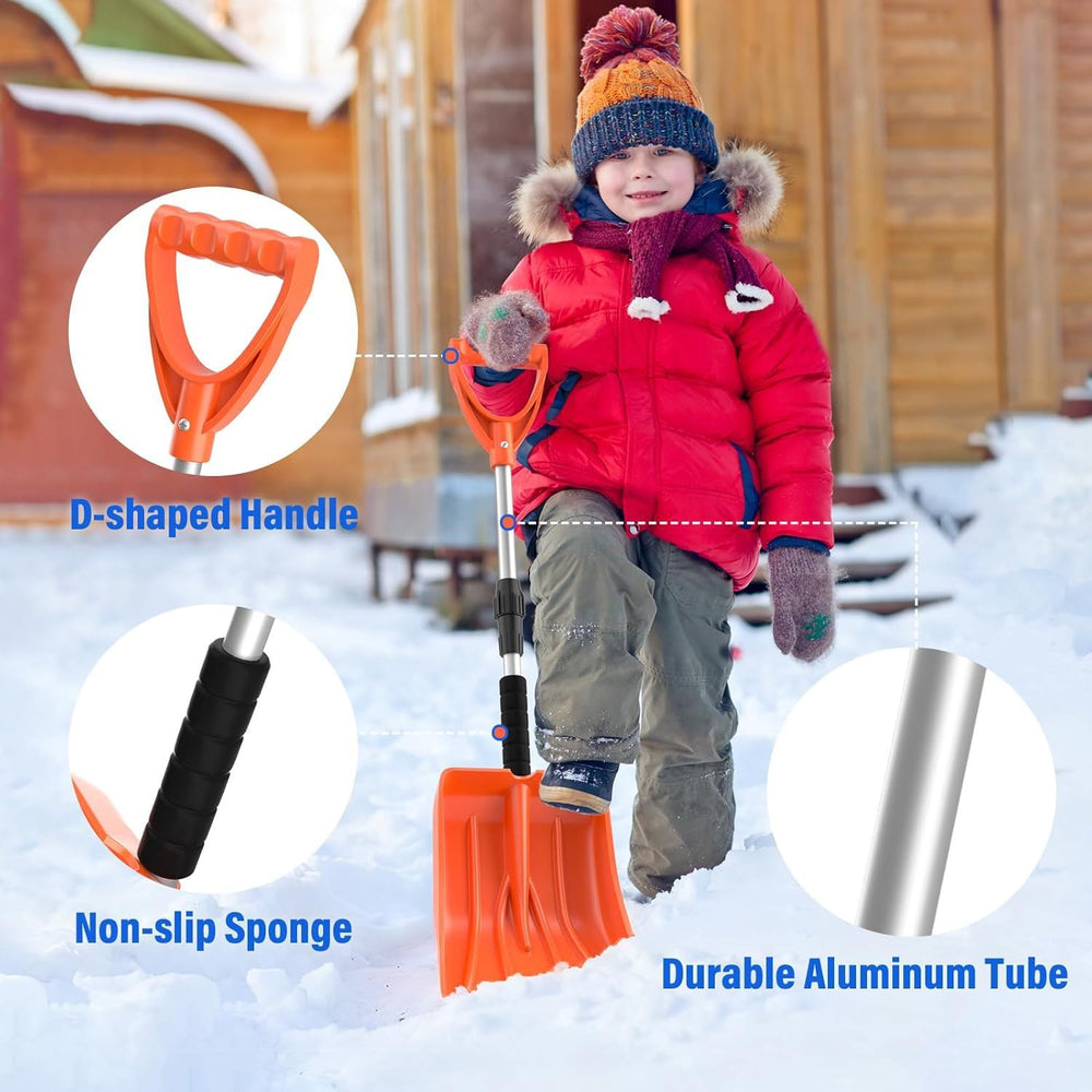 FOLALIFE blue blade with reinforced edge for efficient snow removal around vehicles