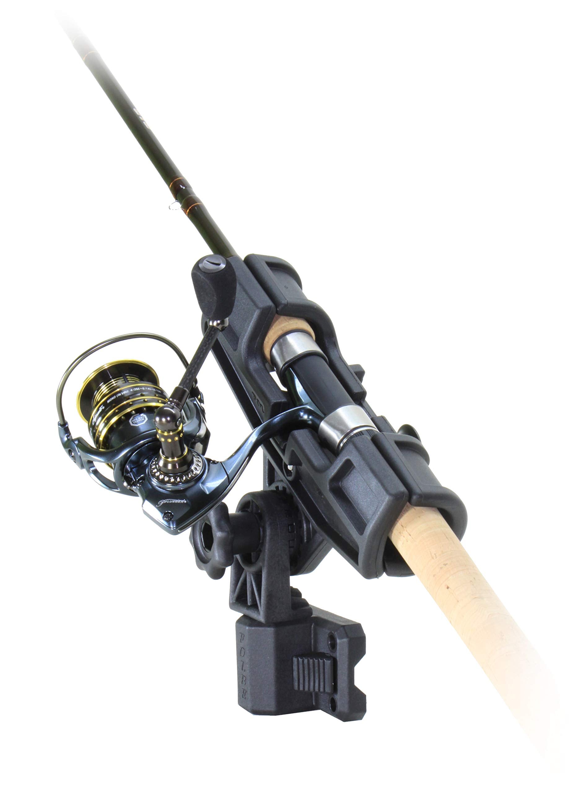 Rod holder secures rods with up to 1.2 inch handles