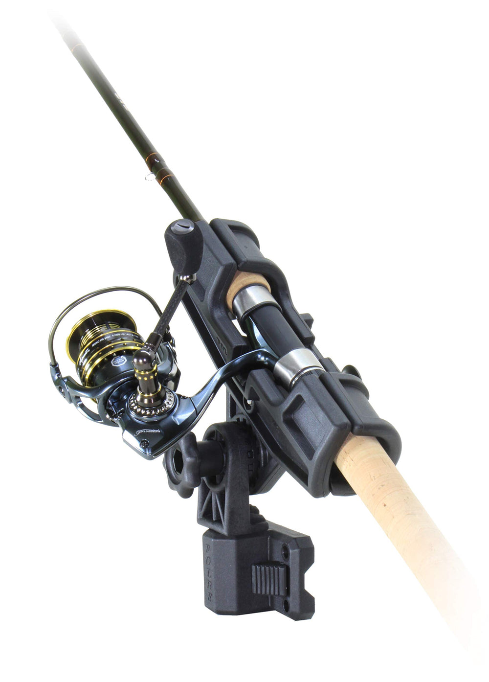 Rod holder secures rods with up to 1.2 inch handles
