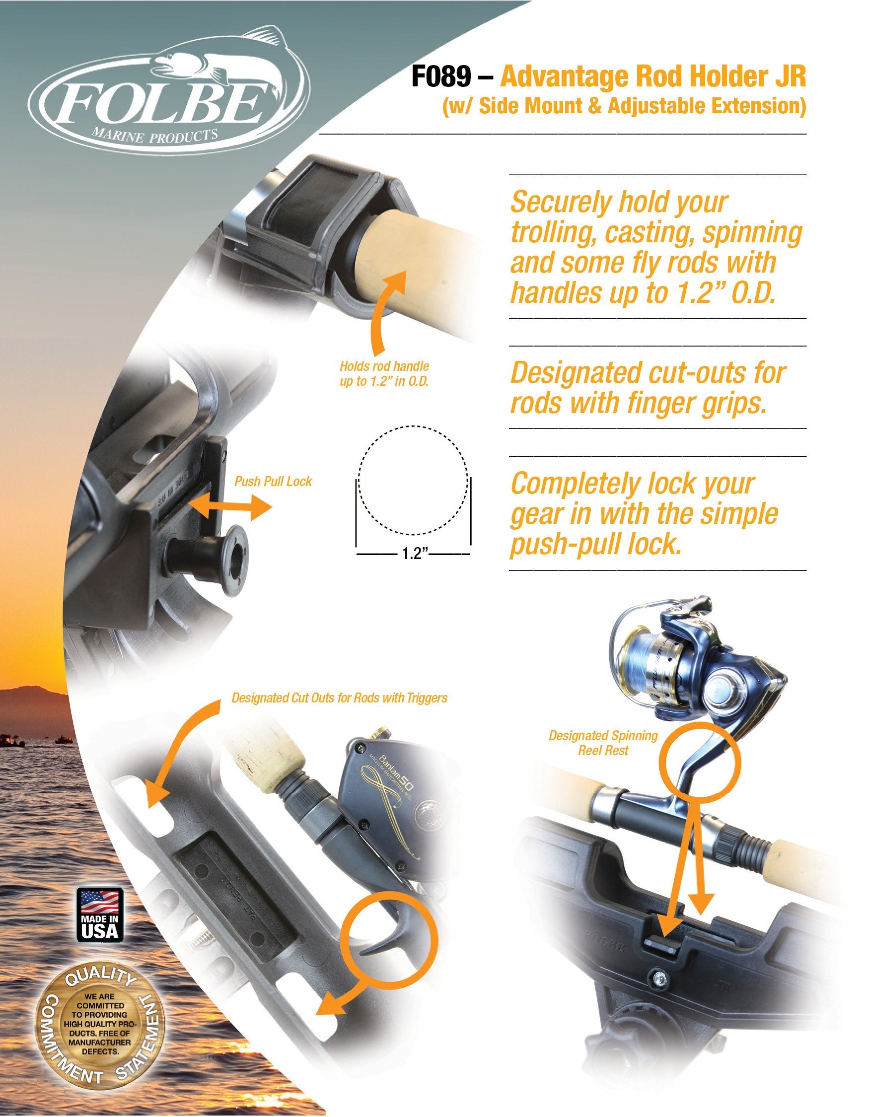 Smooth rod release with Folbe F089 JR quick-release action
