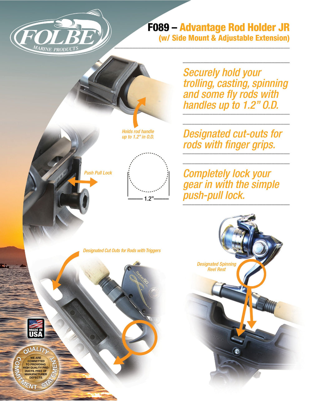 Smooth rod release with Folbe F089 JR quick-release action