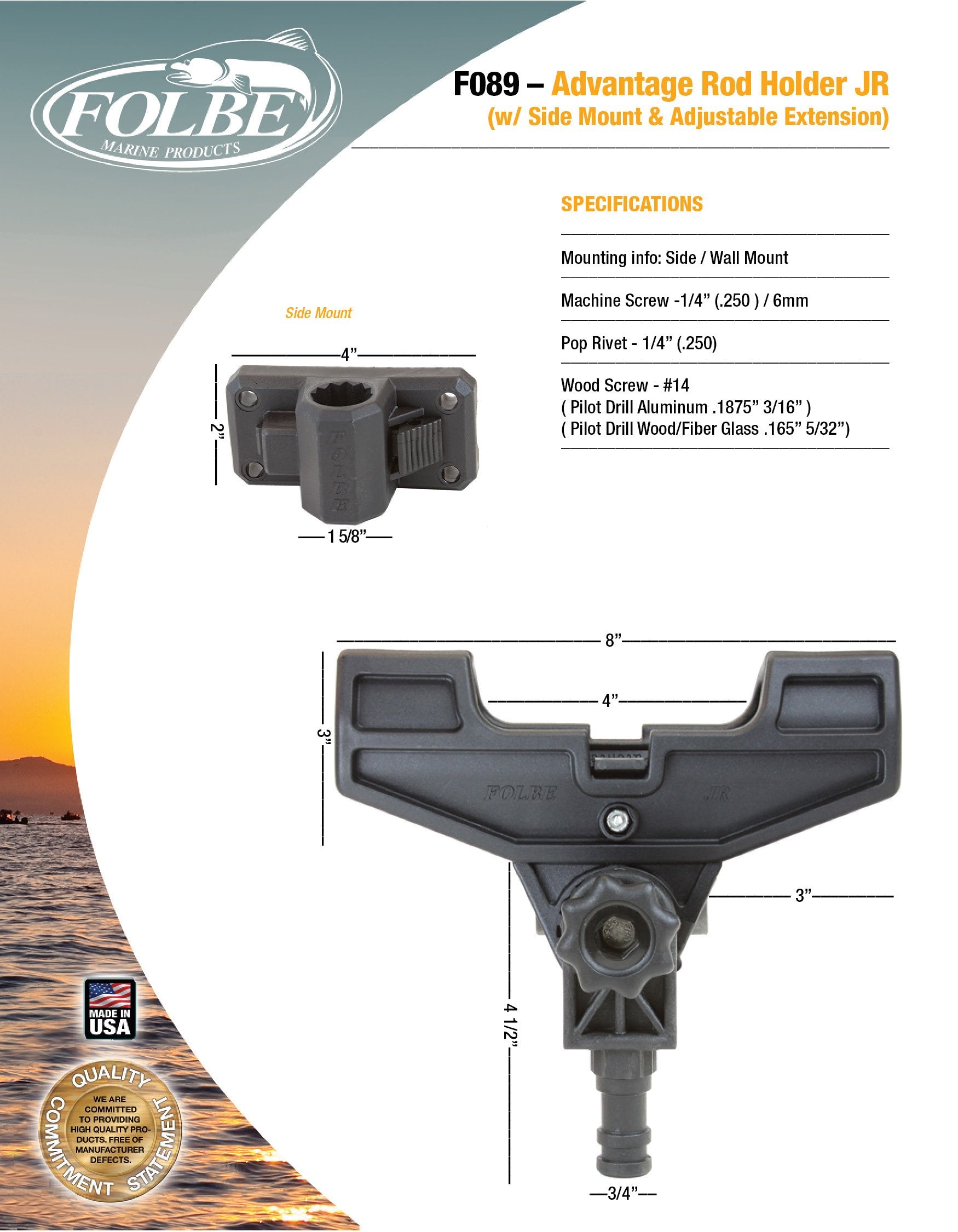 Folbe F089 Advantage JR is 100% Made in the USA for marine use