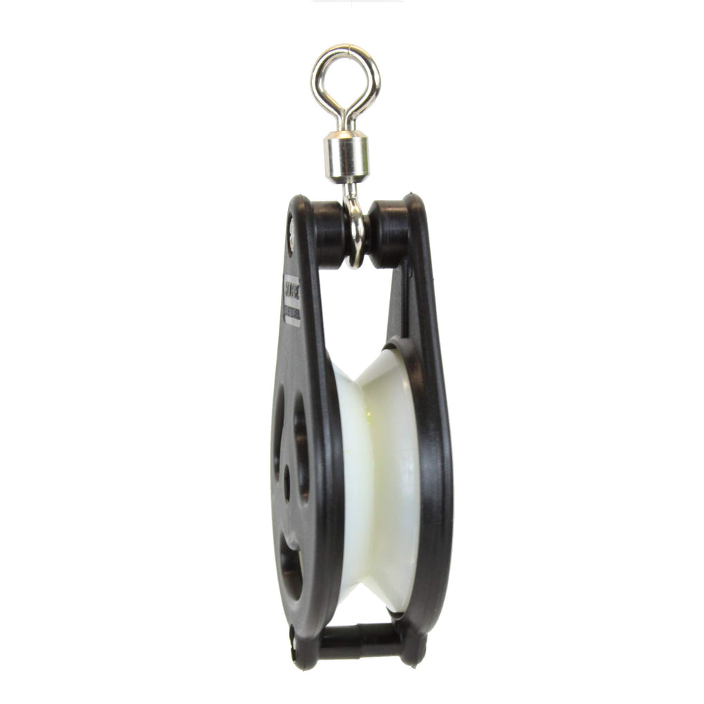 Folbe nylon sheave reduces wear, extending line life.