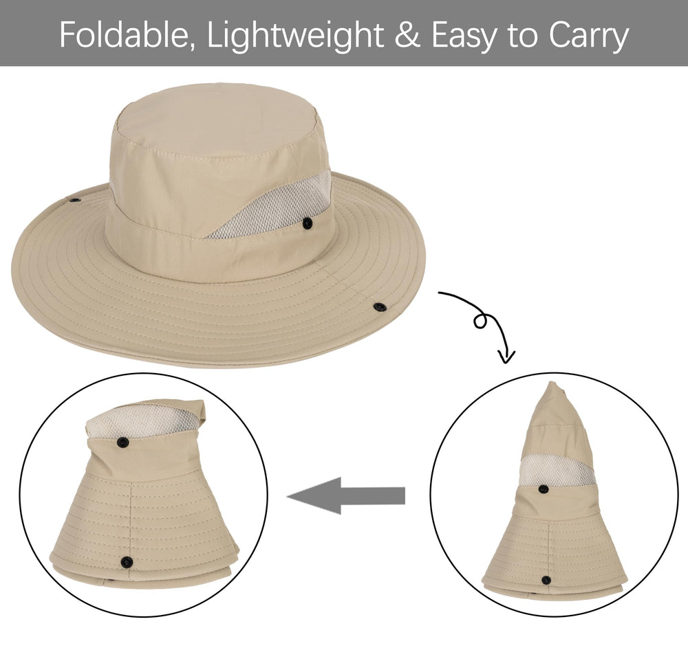 Hat folded compactly for travel and storage