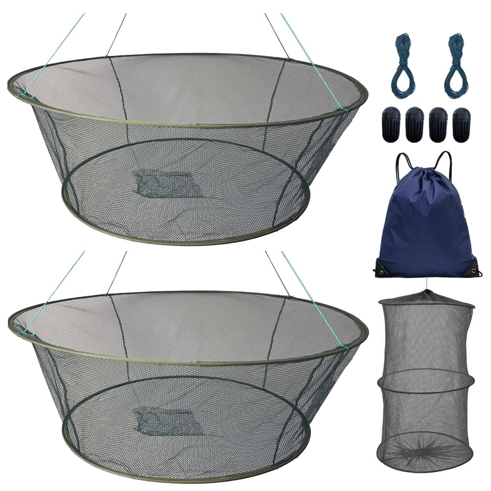Two foldable fishing nets included