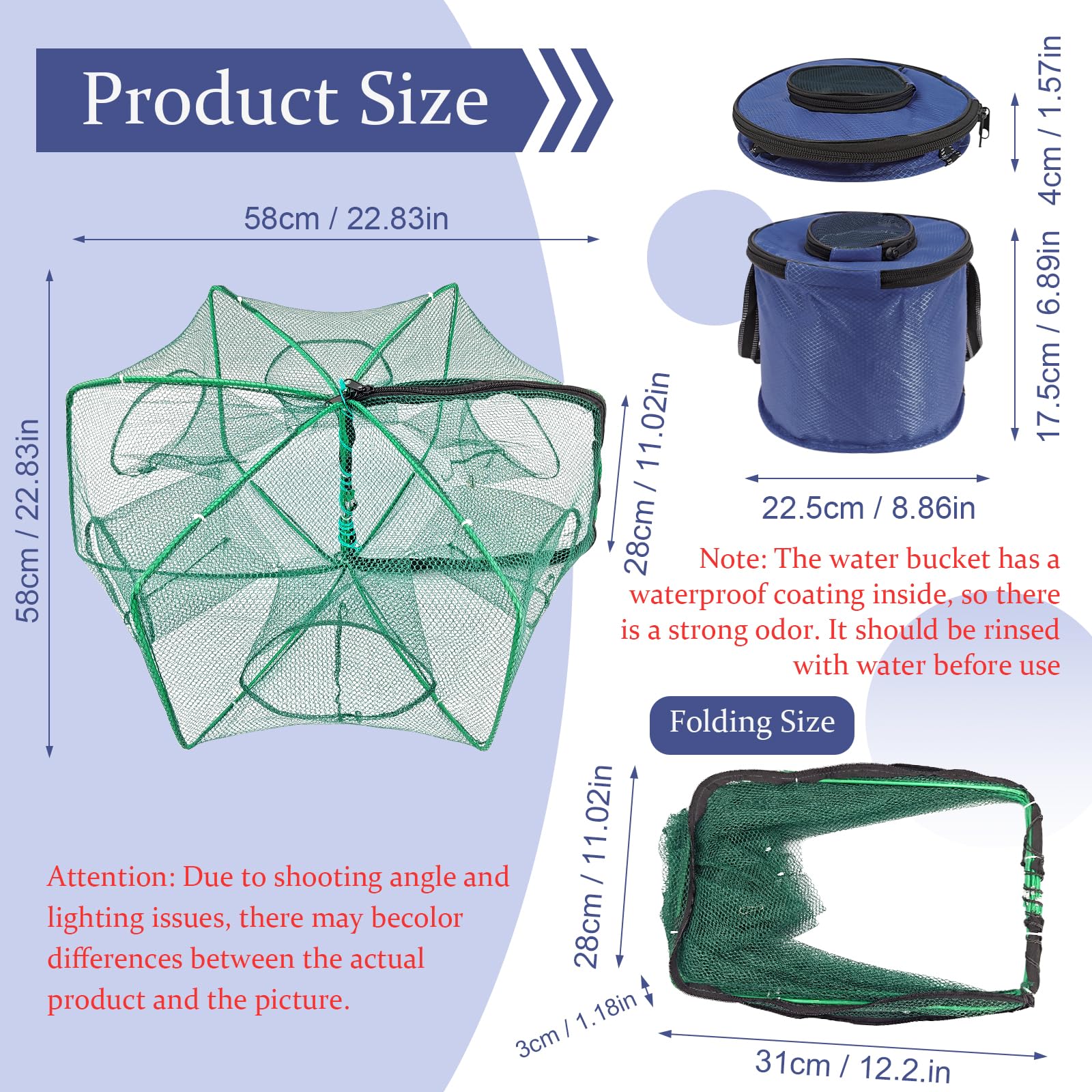 Foldable fishing net for multi-species trap