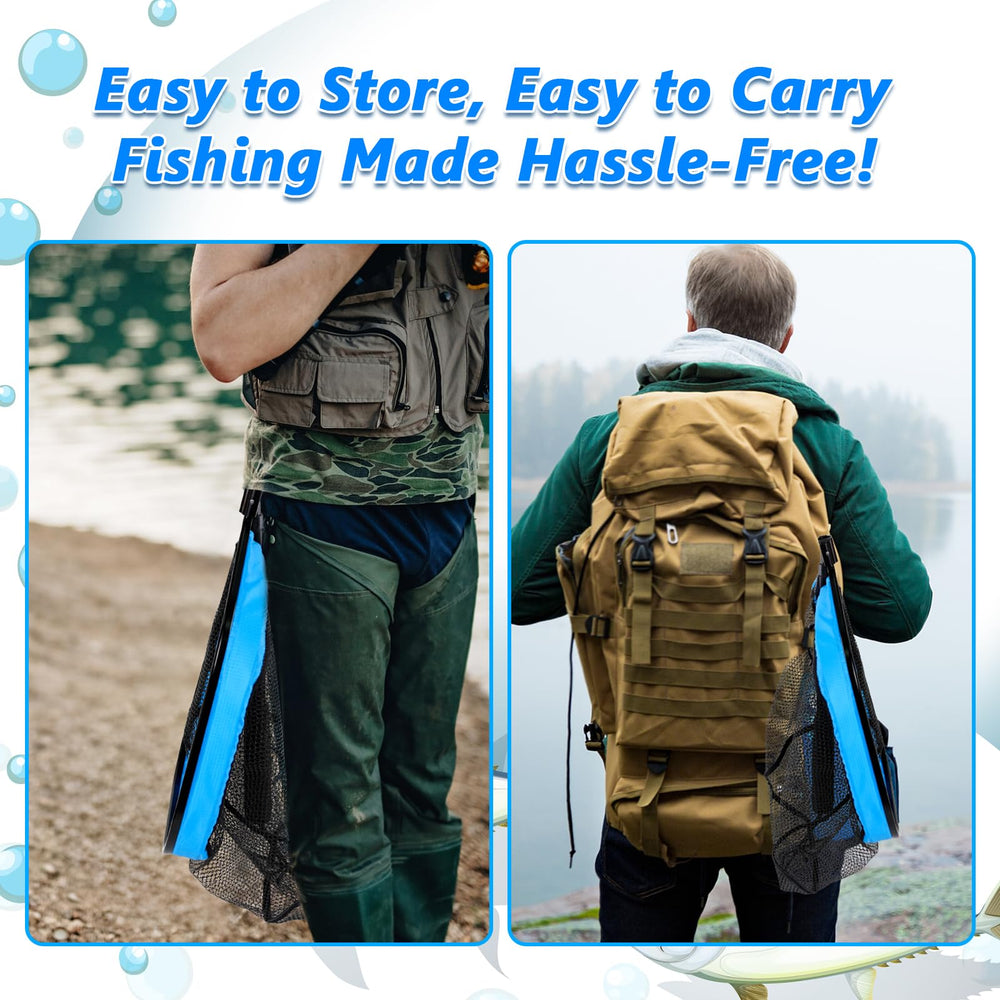 Lightweight foldable fishing net with aluminum handle