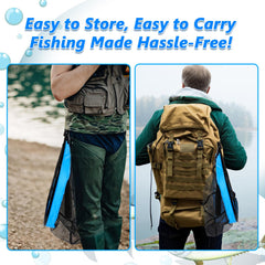 Lightweight foldable fishing net with aluminum handle
